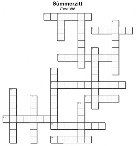 mots crois&eacute;s Summerzitt